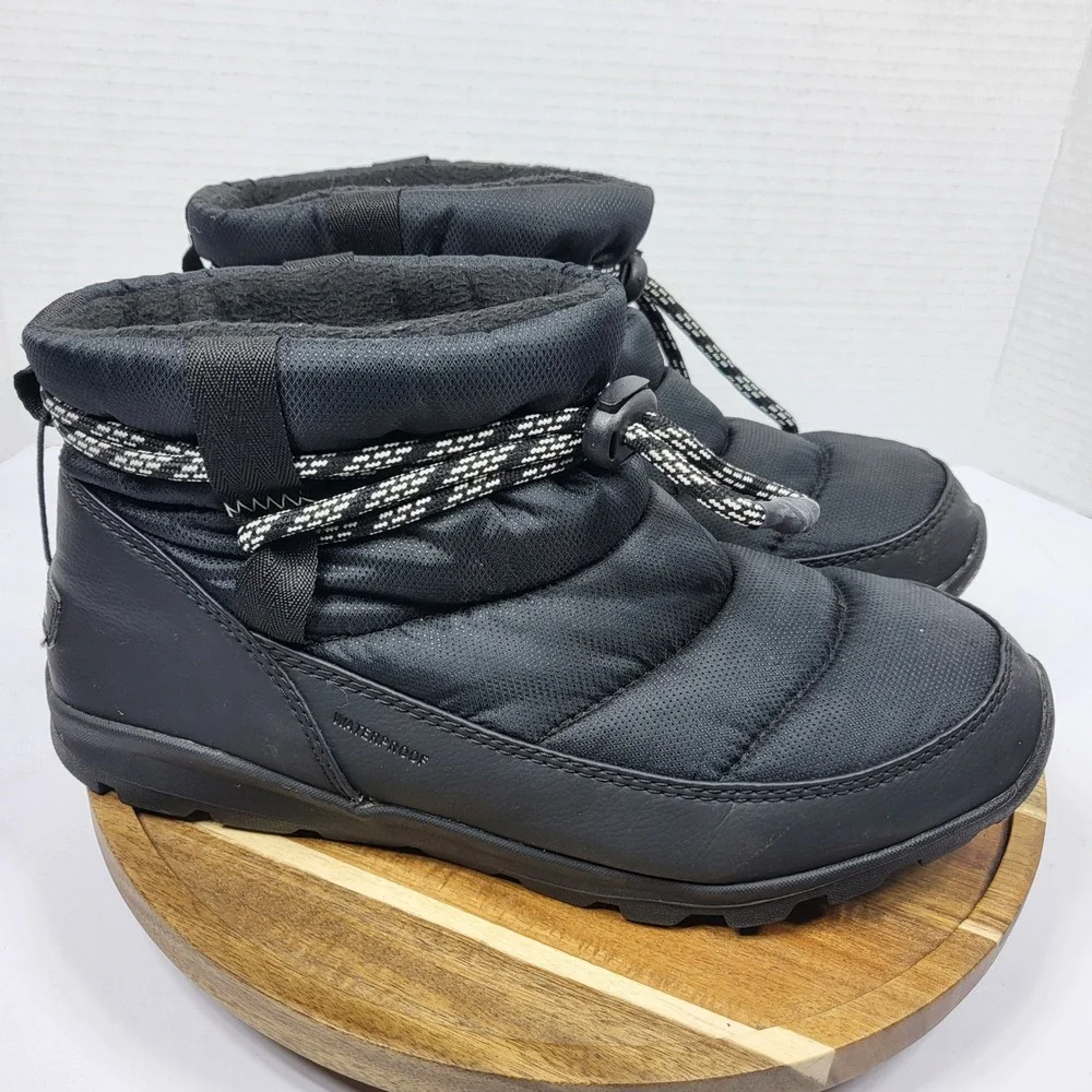Sorel Women's Whitney Short Lace Boots Waterproof Black‎ Winter Snow 9.5 NL3088